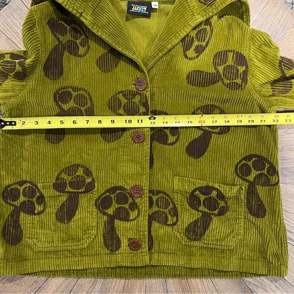 Big Bud Press Mushroom Paint Stamp Sailor Corduroy Cropped Jacket Size Medium - Picture 14 of 14